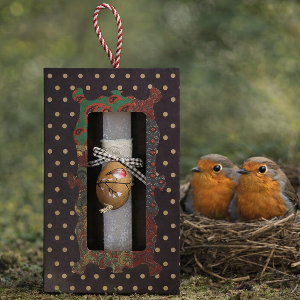 Λαμπάδα Αυγό ζωγραφισμένο πουλί - Μπεζ